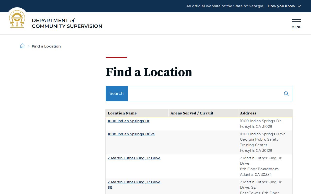 Walker County criminal supervision records in the Georgia DCS office directory