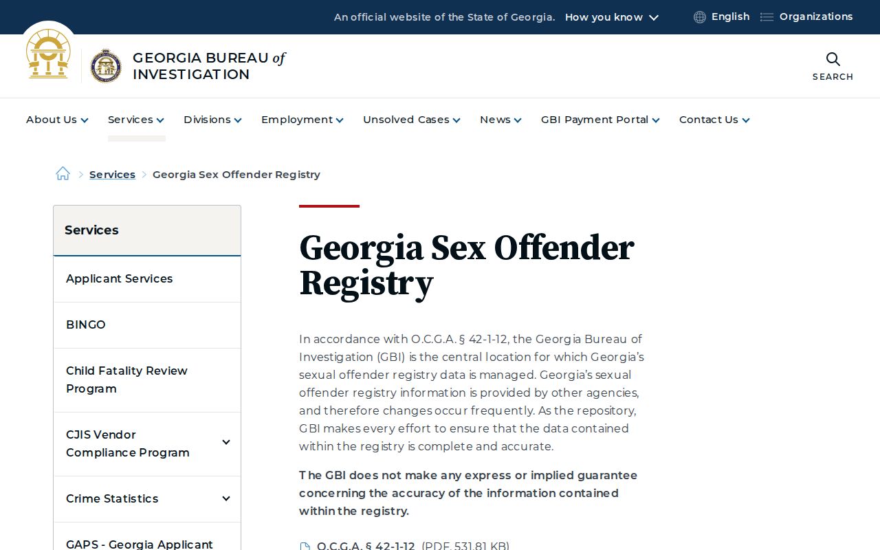 Walker County sex offender check through the Georgia registry gateway