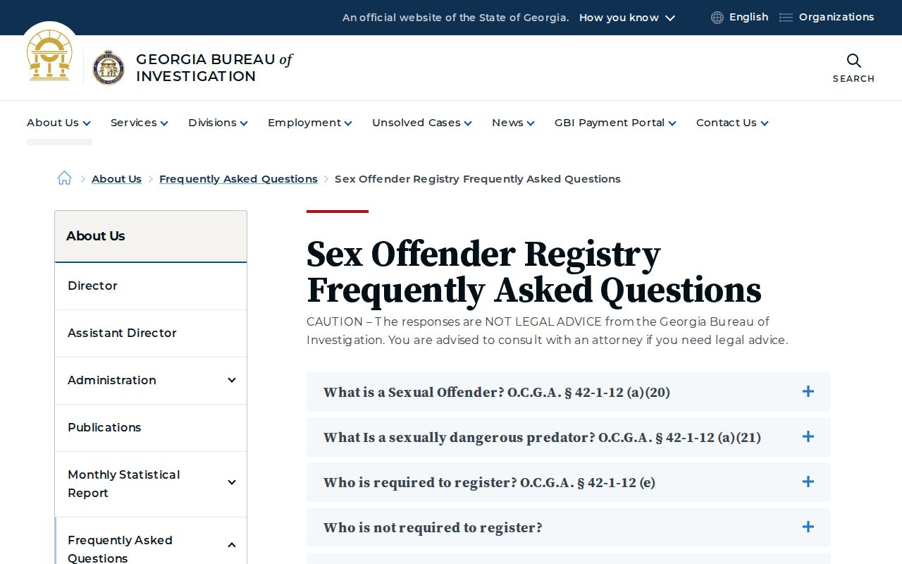 Walker County sex offender registry rules in the Georgia GBI FAQ