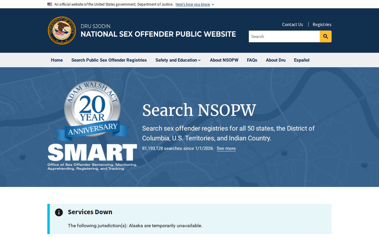 Walker County sex offender check using the national NSOPW search
